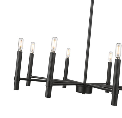 23.75'' Skyva Matte Black 8 Light Chandelier