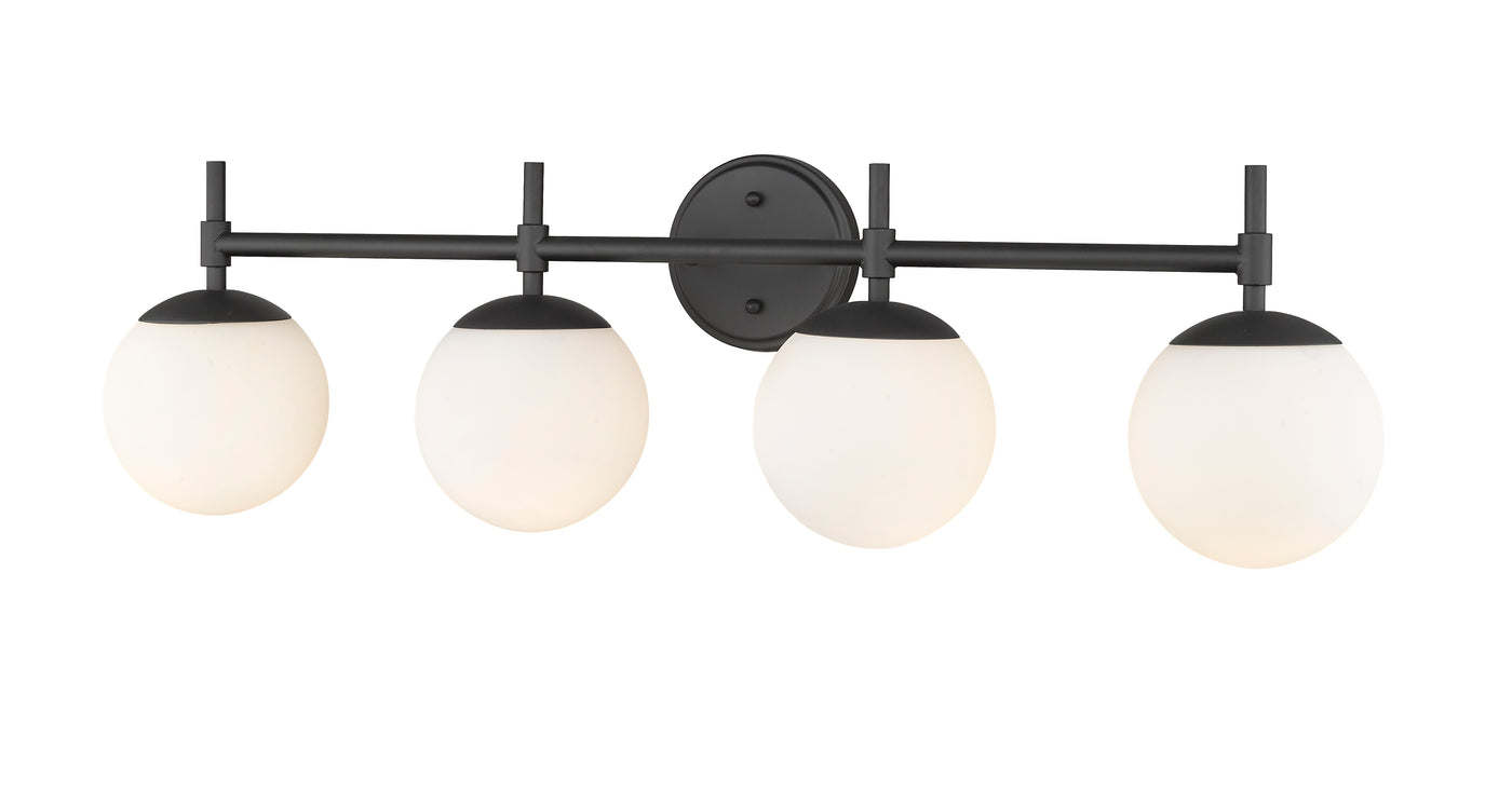 33''  Matte Black 4 Light Bath Vanity
