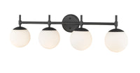 33''  Matte Black 4 Light Bath Vanity