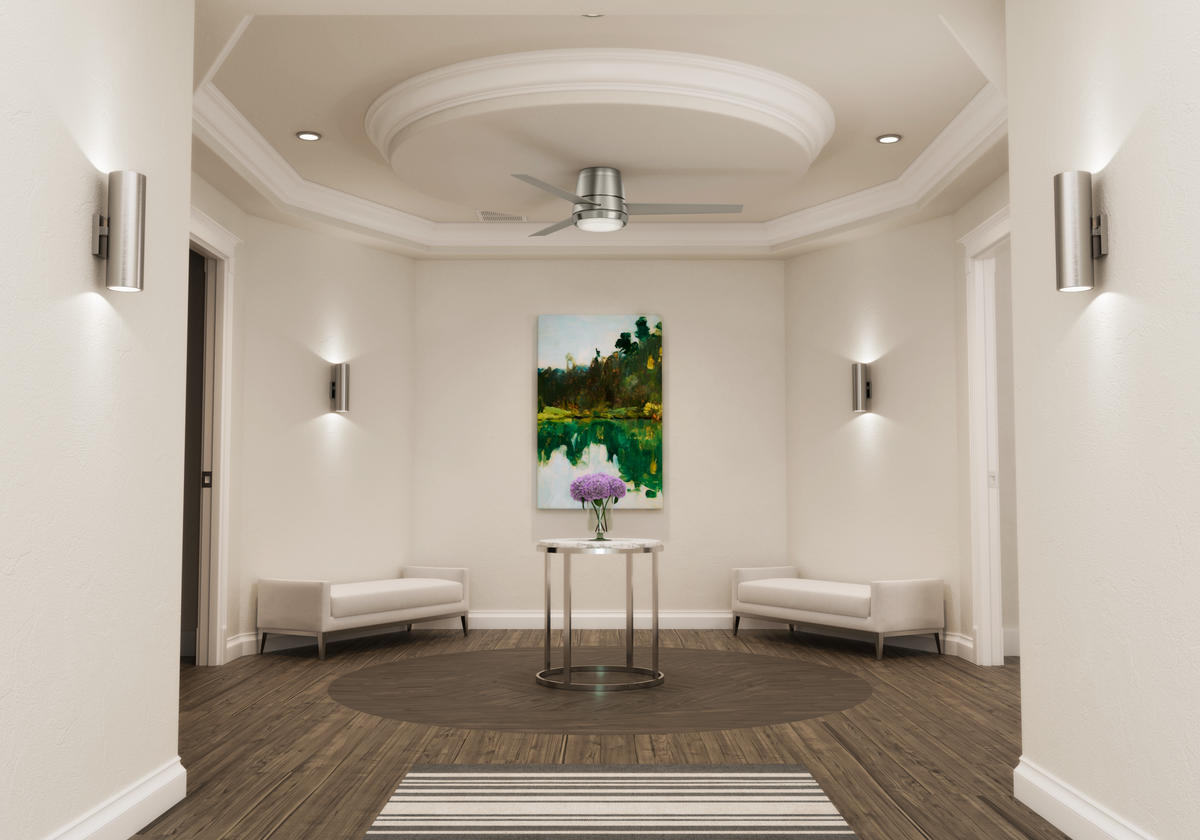 Casablanca 54 inch Commodus Brushed Nickel Low Profile Ceiling Fan with LED Light Kit and Wall Control