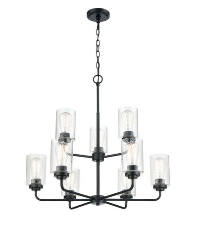 26.75'' Moven Matte Black 9 Light Chandelier
