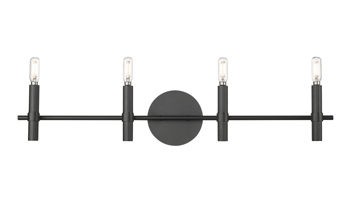 31.5'' Skyva Matte Black 4 Light Bath Vanity