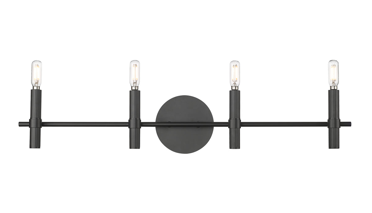 31.5'' Skyva Matte Black 4 Light Bath Vanity