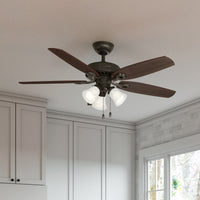52 inch Builder New Bronze Ceiling Fan with LED Light Kit and Pull Chain