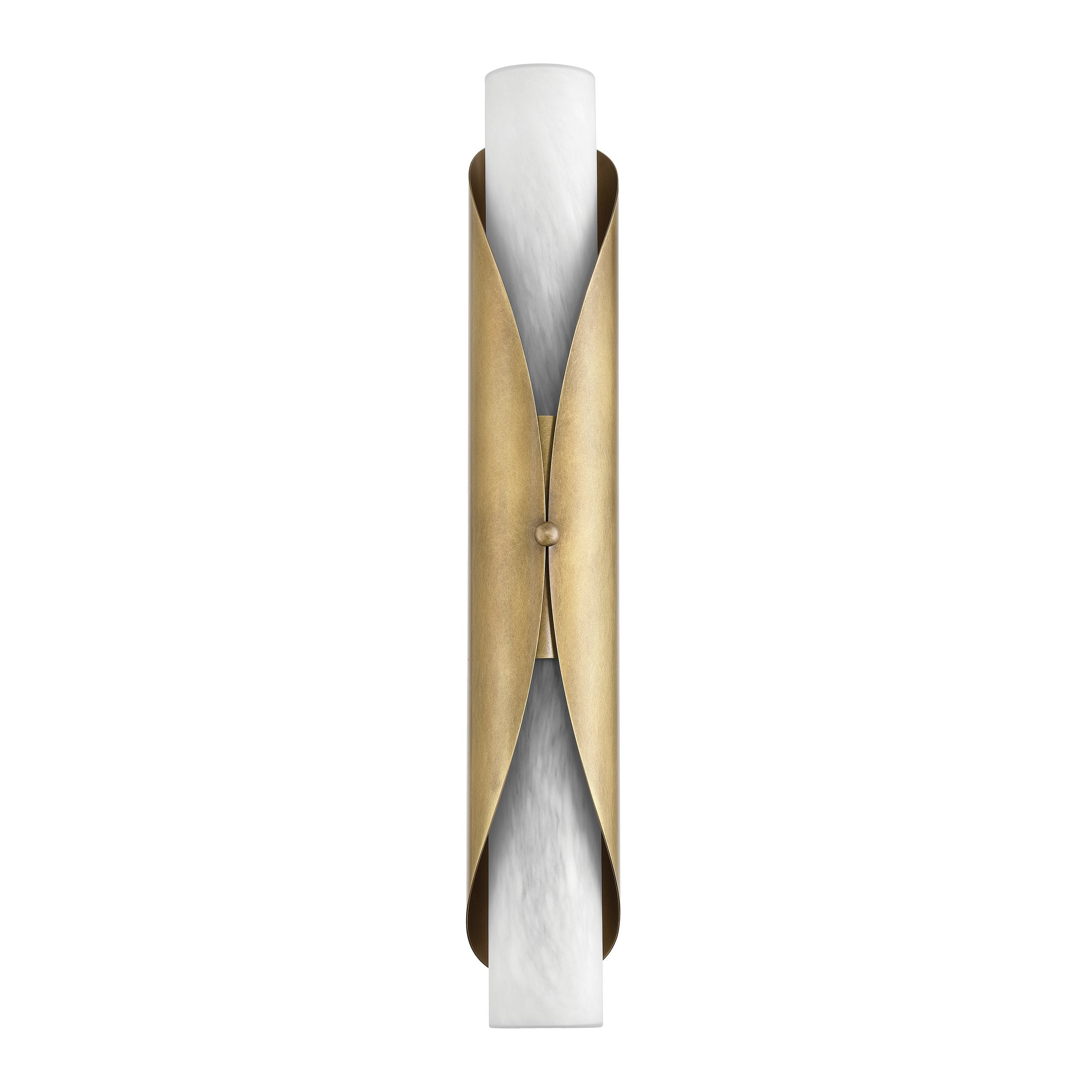 Crescendo 24-inch 2-light Natural Brass Wall Sconce with Alabaster Glass