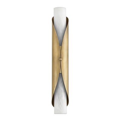 Crescendo 24-inch 2-light Natural Brass Wall Sconce with Alabaster Glass