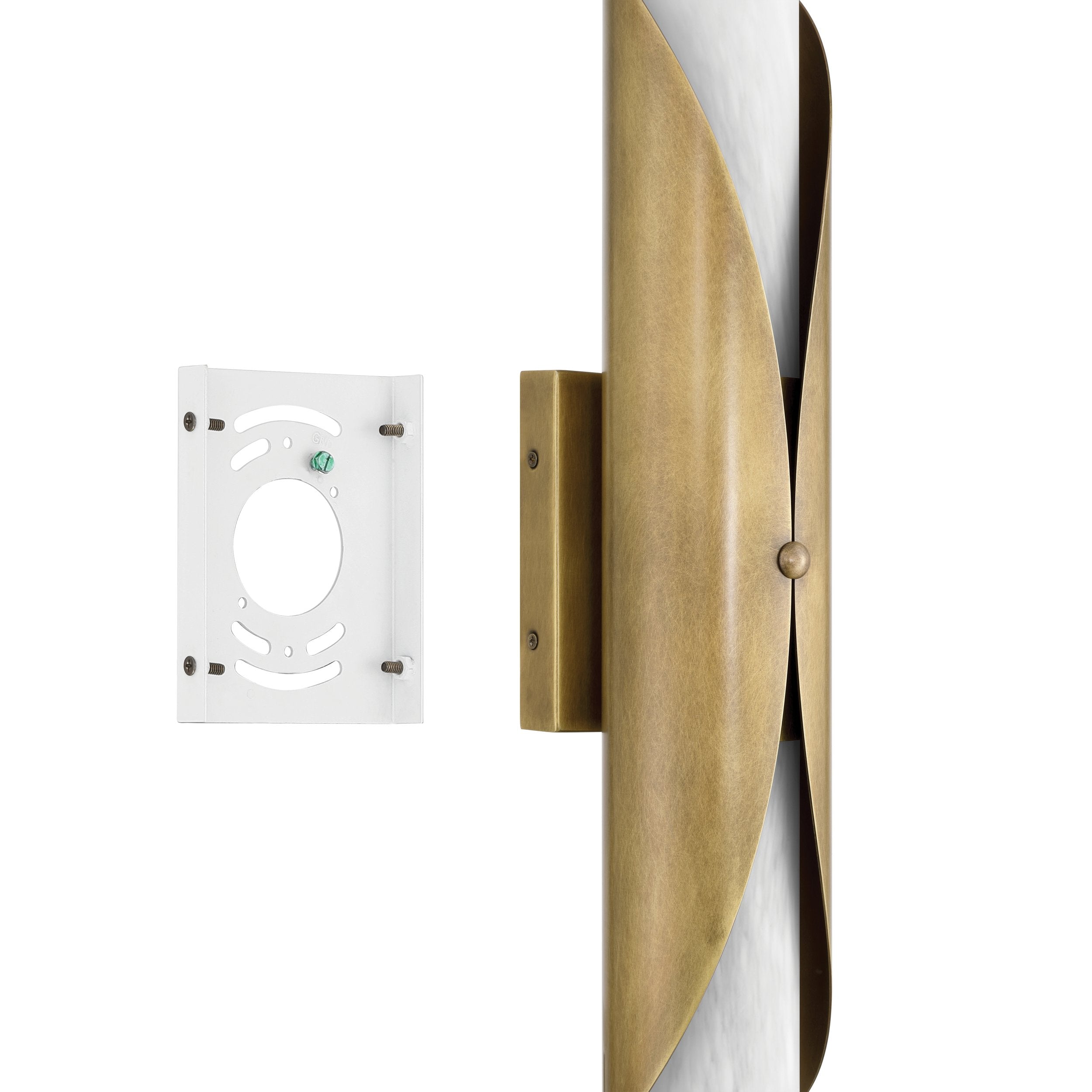 Crescendo 24-inch 2-light Natural Brass Wall Sconce with Alabaster Glass