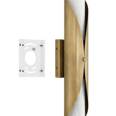 Crescendo 24-inch 2-light Natural Brass Wall Sconce with Alabaster Glass
