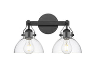 14.5''  Matte Black 2 Light Bath Vanity