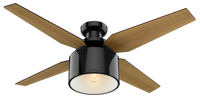 52 inch Cranbrook Gloss Black Low Profile Ceiling Fan with LED Light Kit and Handheld Remote