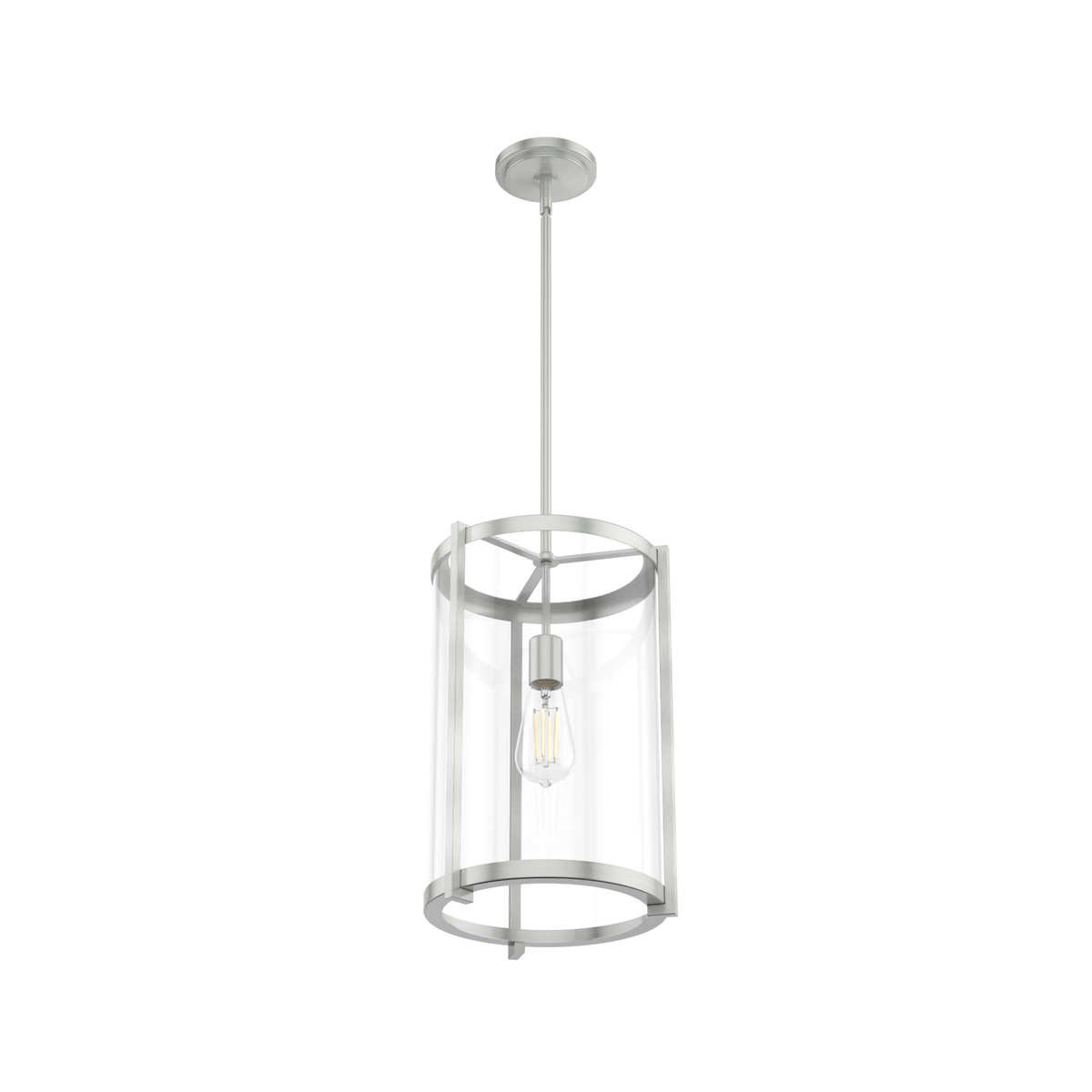 Astwood 11.5-inch 1-light Brushed Nickel Pendant with Clear Glass