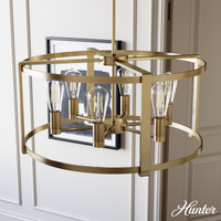 Xidane 24-inch 5-light Matte Black Chandelier with Clear Glass