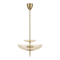 Fiorello 21-inch 4-light Brushed Gold Convertible Pendant with Smoked Amber Glass Shades