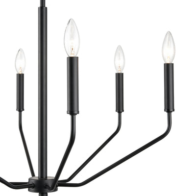 18.75'' Laurell Matte Black 6 Light Chandelier