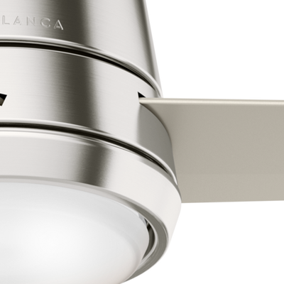 Casablanca 54 inch Commodus Brushed Nickel Low Profile Ceiling Fan with LED Light Kit and Wall Control