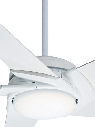 Casablanca 54 inch Stealth Snow White Ceiling Fan with LED Light Kit and Handheld Remote