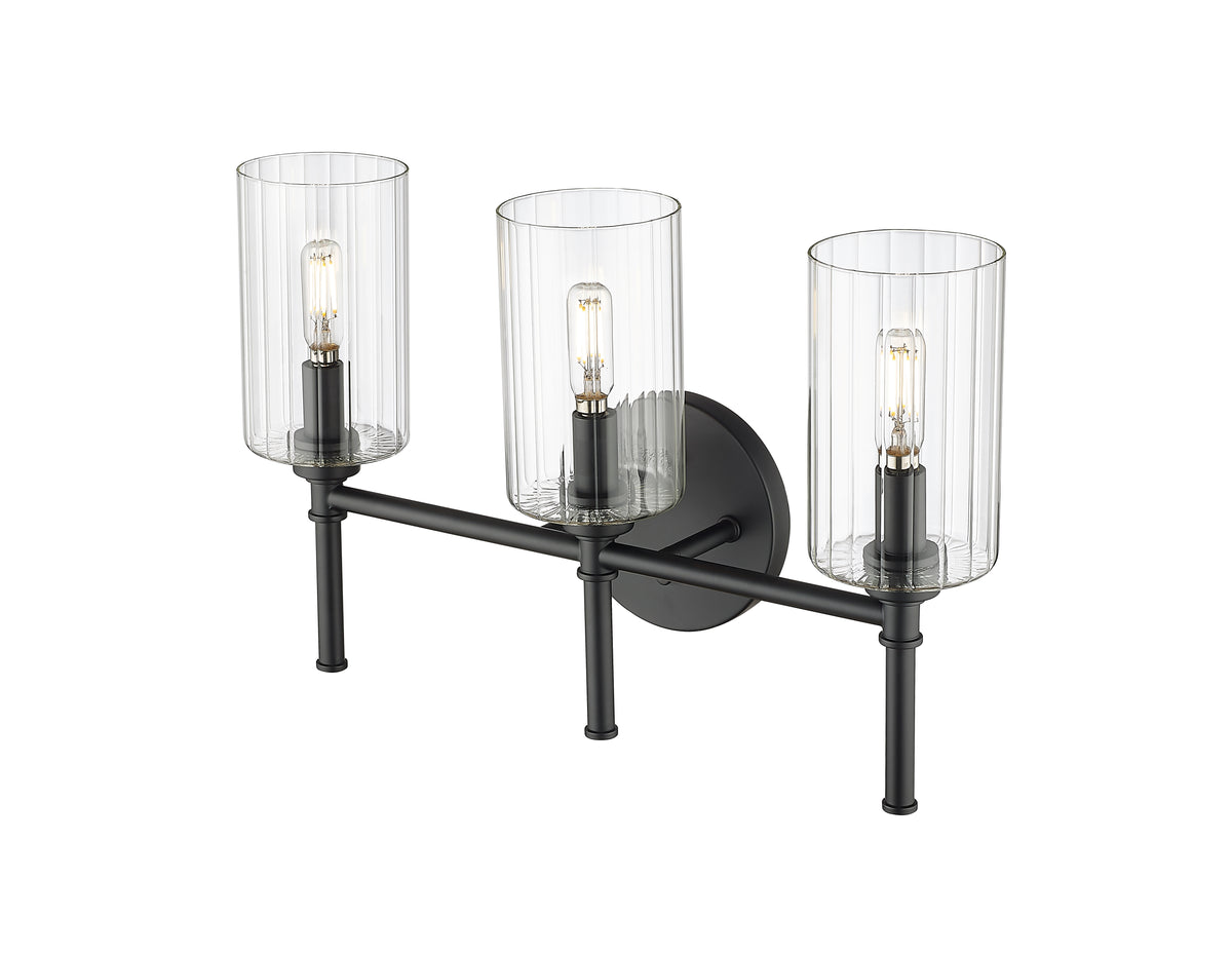 19'' Chastine Matte Black 3 Light Bath Vanity
