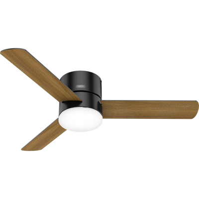 52 inch Minimus Matte Black Low Profile Ceiling Fan with LED Light Kit and Handheld Remote