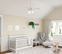 44 inch Swanson Fresh White Ceiling Fan with LED Light Kit