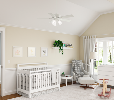 44 inch Swanson Fresh White Ceiling Fan with LED Light Kit