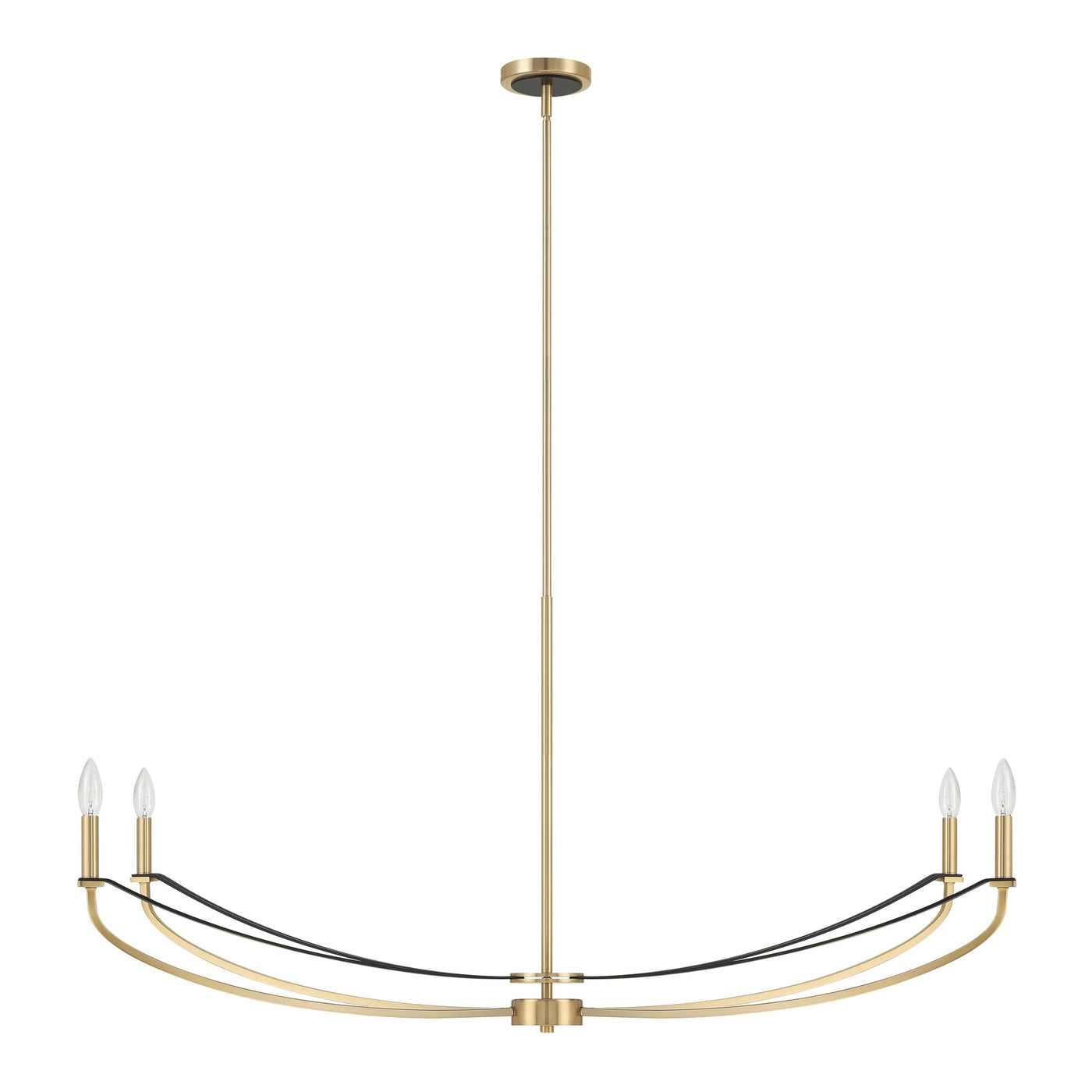 Sussex 47-inch 4-light Champagne Gold and Black Faux Leather Linear Chandelier