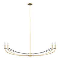Sussex 47-inch 4-light Champagne Gold and Black Faux Leather Linear Chandelier