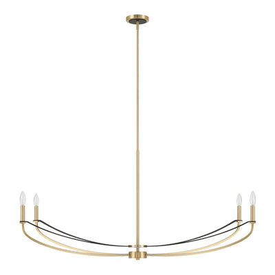 Sussex 47-inch 4-light Champagne Gold and Black Faux Leather Linear Chandelier