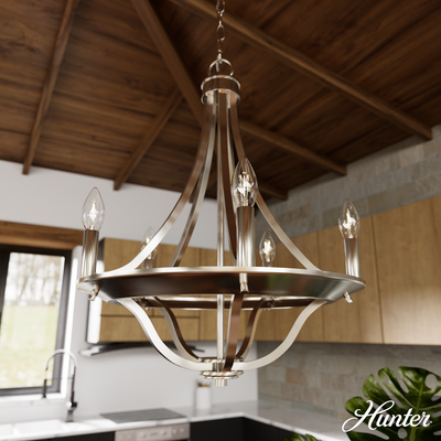 Ontario 27-inch 5-light Luxe Gold Chandelier with Amber Glass
