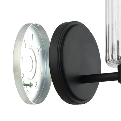 Bedminster 5-inch 1-light Matte Black Vanity Light with Clear Ribbed Glass Shade