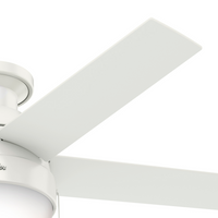46 inch Anslee Fresh White Low Profile Ceiling Fan with LED Light Kit and Pull Chain