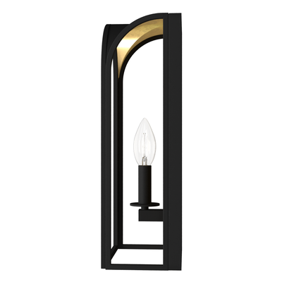 Dukestown 15.5-inch 1-light Natural Black Iron and Gold Leaf Wall Sconce