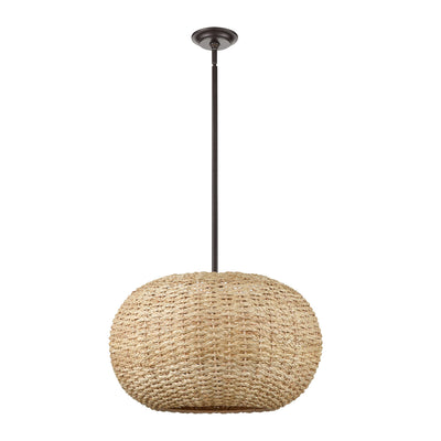 13.25'' Bemo Oiled Bronze 3 Light Pendant
