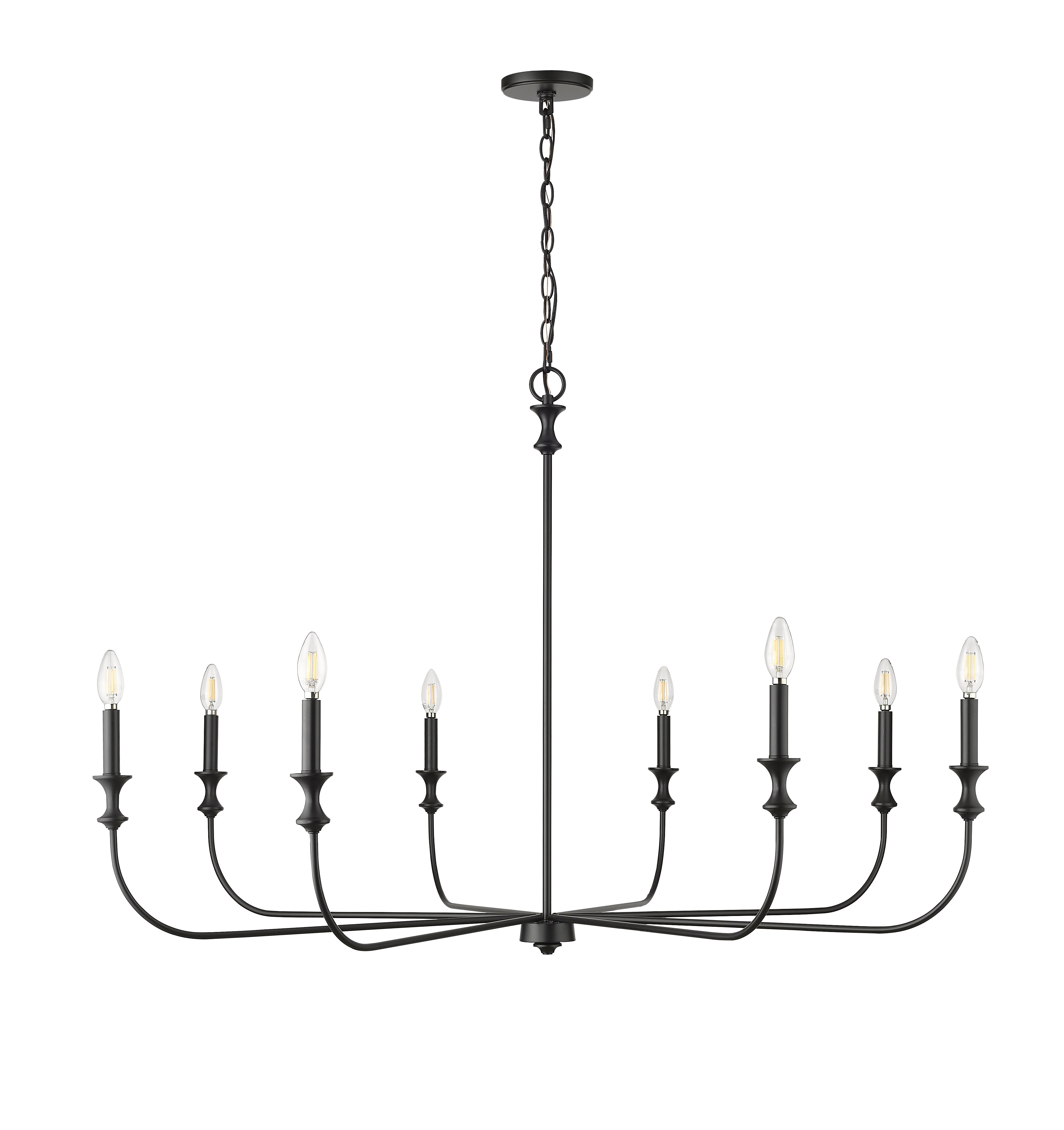 31.75'' Savanne Matte Black 8 Light Chandelier