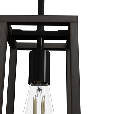 Squire Manor 5-inch 1-light Matte Black and Dark Ash Pendant