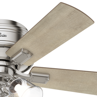 42 inch Crestfield Brushed Nickel Low Profile Ceiling Fan with LED Light Kit and Pull Chain