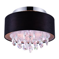Dash 3 Light Chrome Flush Mount with Black Drum Shade