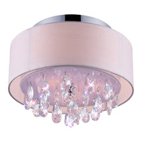 Dash 3 Light Chrome Flush Mount with Off White Drum Shade