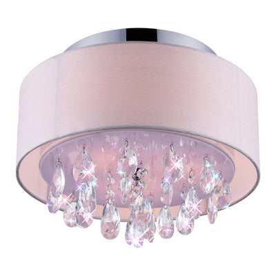 Dash 3 Light Chrome Flush Mount with Off White Drum Shade