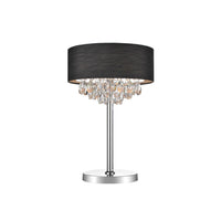 Dash 3 Light Black Shade Table Lamp with Crystal Accents