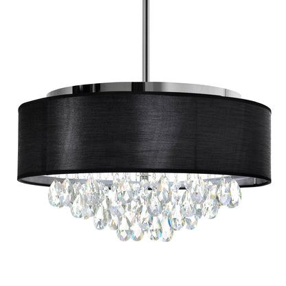 Dash 4 Light Chrome Chandelier with Black Drum Shade