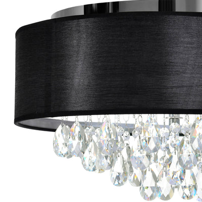 Dash 4 Light Chrome Flush Mount with Black Drum Shade