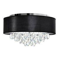 Dash 4 Light Chrome Flush Mount with Black Drum Shade