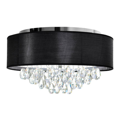 Dash 4 Light Chrome Flush Mount with Black Drum Shade