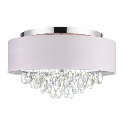Dash 4 Light Chrome Flush Mount with Off White Drum Shade