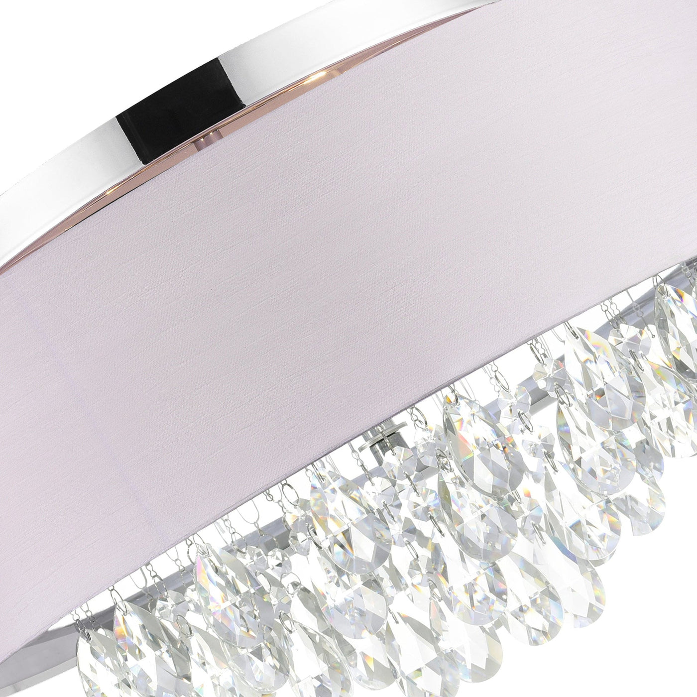 Dash 4 Light Chrome Flush Mount with Off White Drum Shade