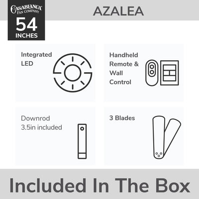 Casablanca 60 inch Azalea ENERGY STAR® Fresh White Damp Rated Ceiling Fan with LED Light Kit and Wall Control and Handheld Remote