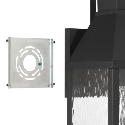 Glencrest 23-inch 1-light Textured Black Exterior Wall Sconce with Clear Water Glass