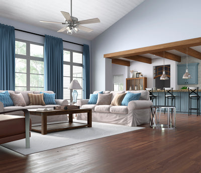 52 inch Crestfield Matte Silver Ceiling Fan with LED Light Kit and Handheld Remote