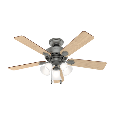 44 inch Swanson Matte Silver Ceiling Fan with LED Light Kit
