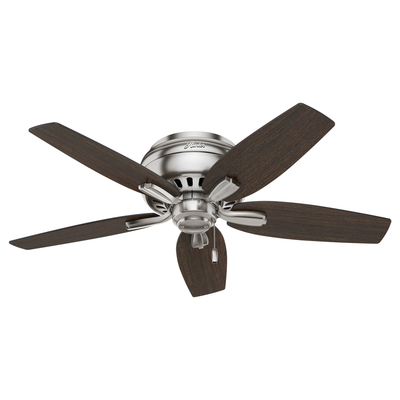42 inch Newsome Brushed Nickel Low Profile Ceiling Fan with LED Light Kit and Pull Chain